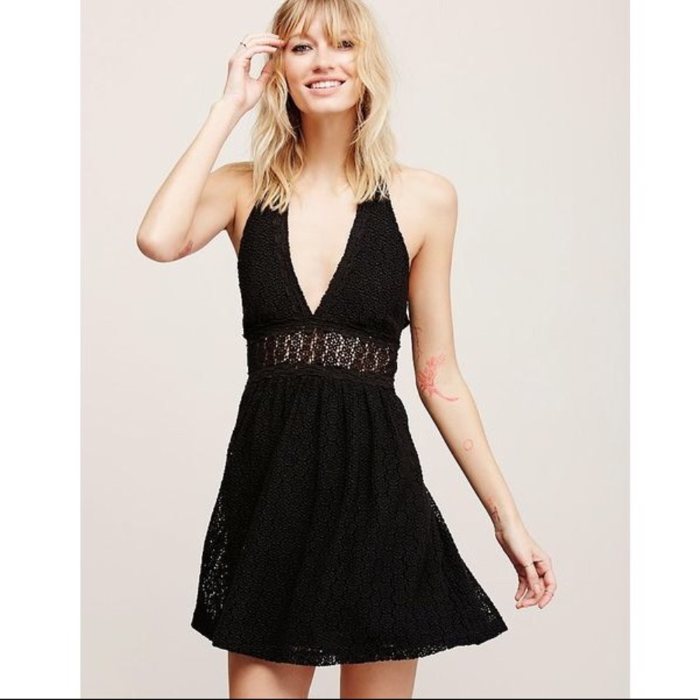 Free People Women's Black So Sweetly Mini Dress